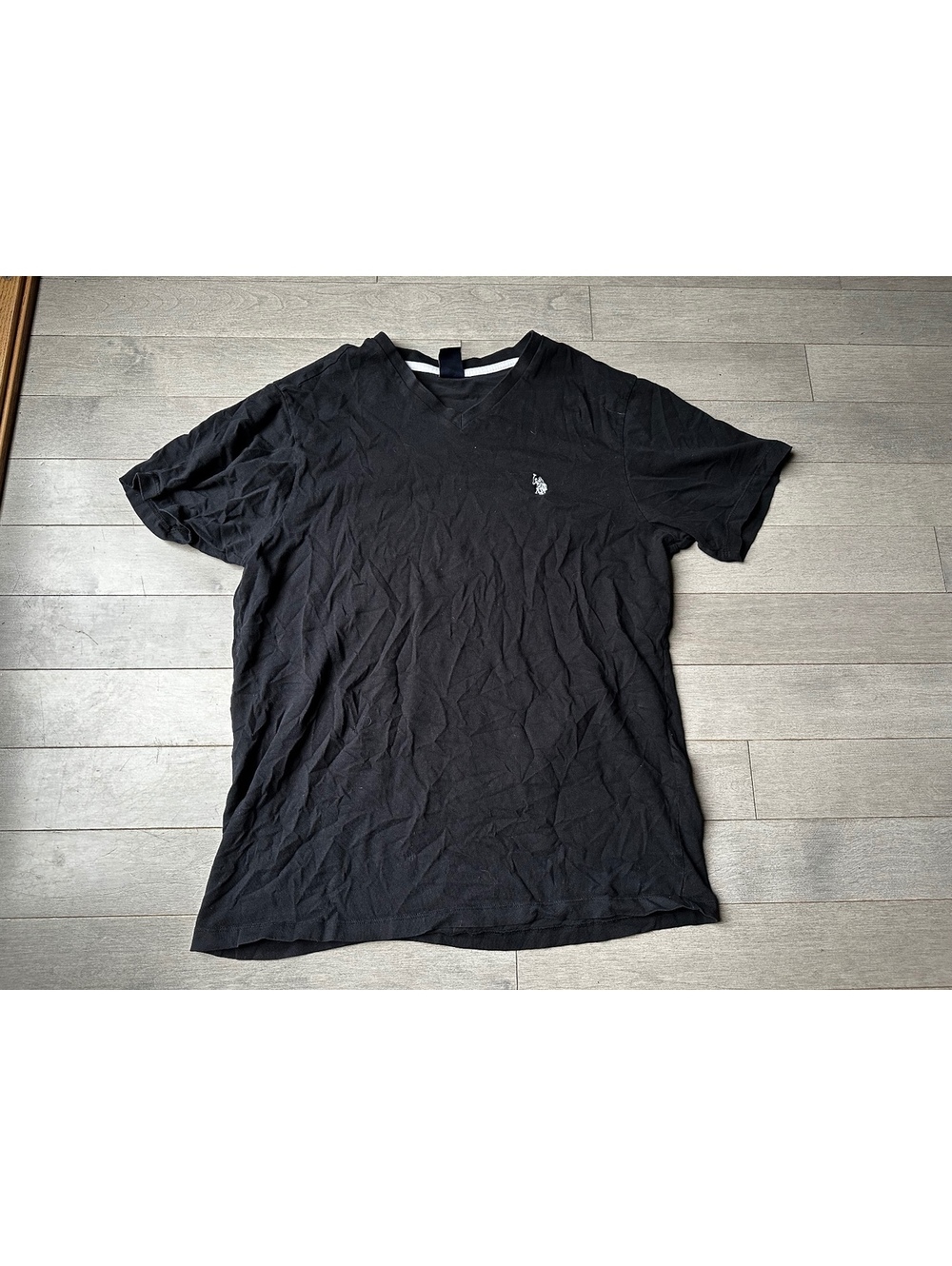 U.S. Polo Assn. Men's Black V-Neck Casual Short Sleeve T-Shirt Medium